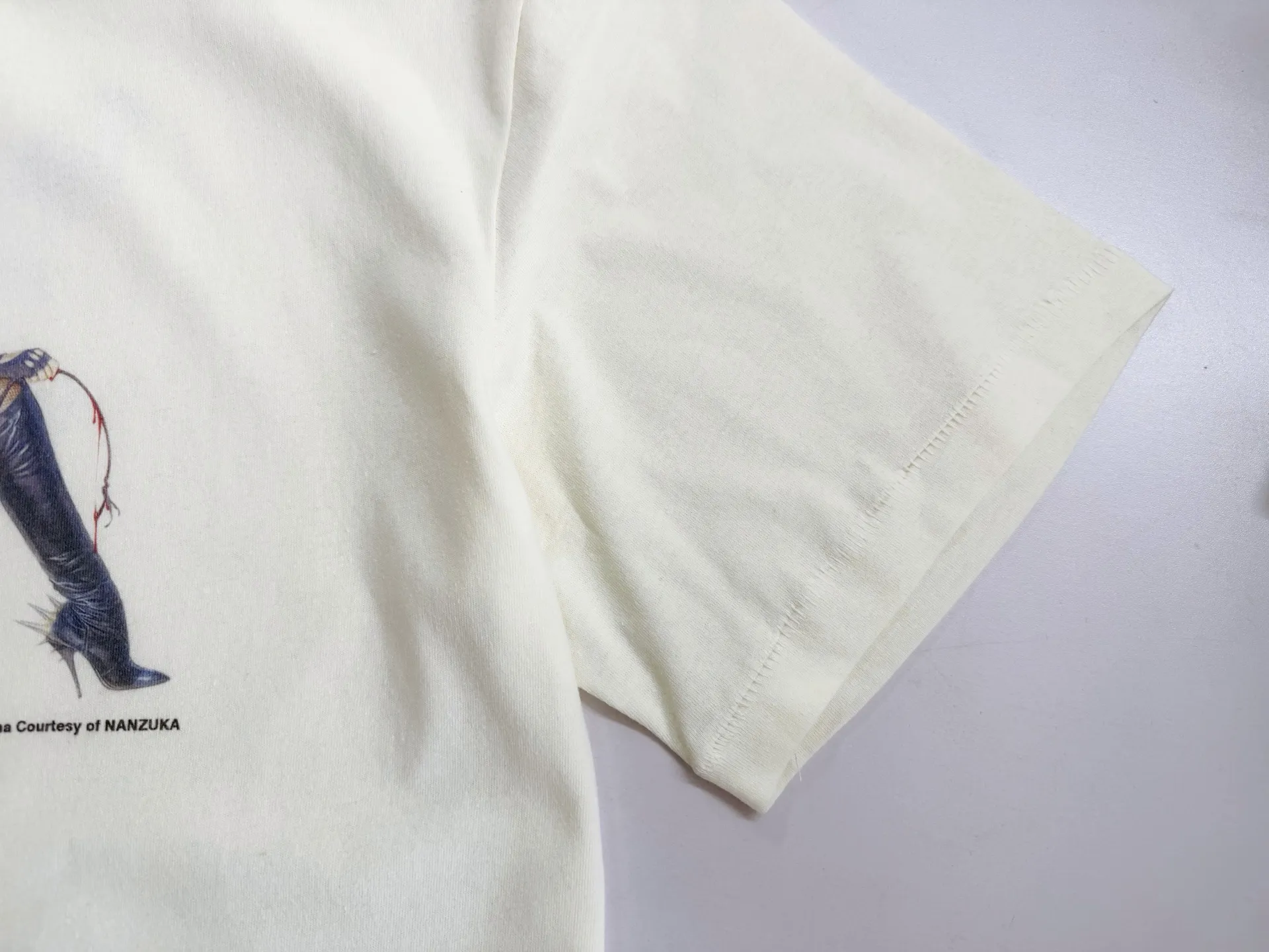 ❥8044#P130 Saint Mxxxxxx Sexy Robot Short Sleeves are made of soft cotton fabric, comfortable and breathable to wear.  White ink direct printing process Size: (S-M-L-XL) Color: Beige
